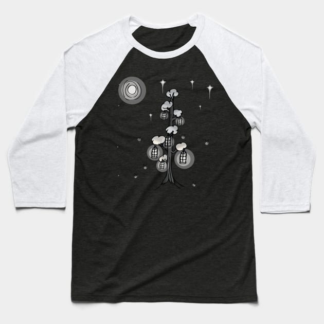 Tree Lights Baseball T-Shirt by GoAti